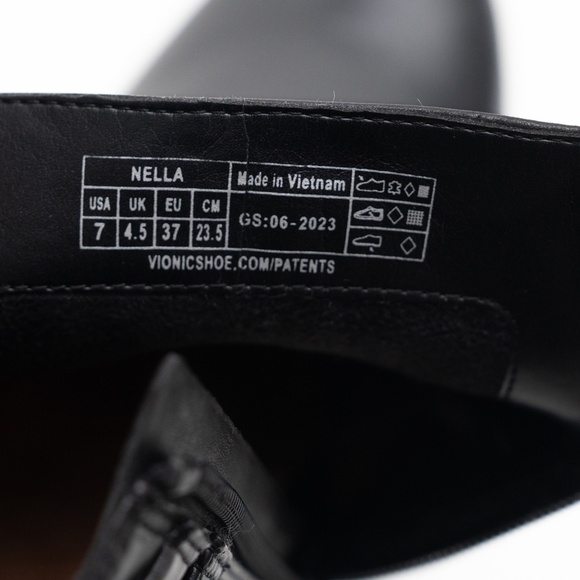 Vionic Black Leather Nalla Boots Size 7 - Picture 5 of 10